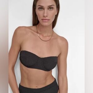 DKNY Textured Molded Balconette Bikini Top Size M NWT